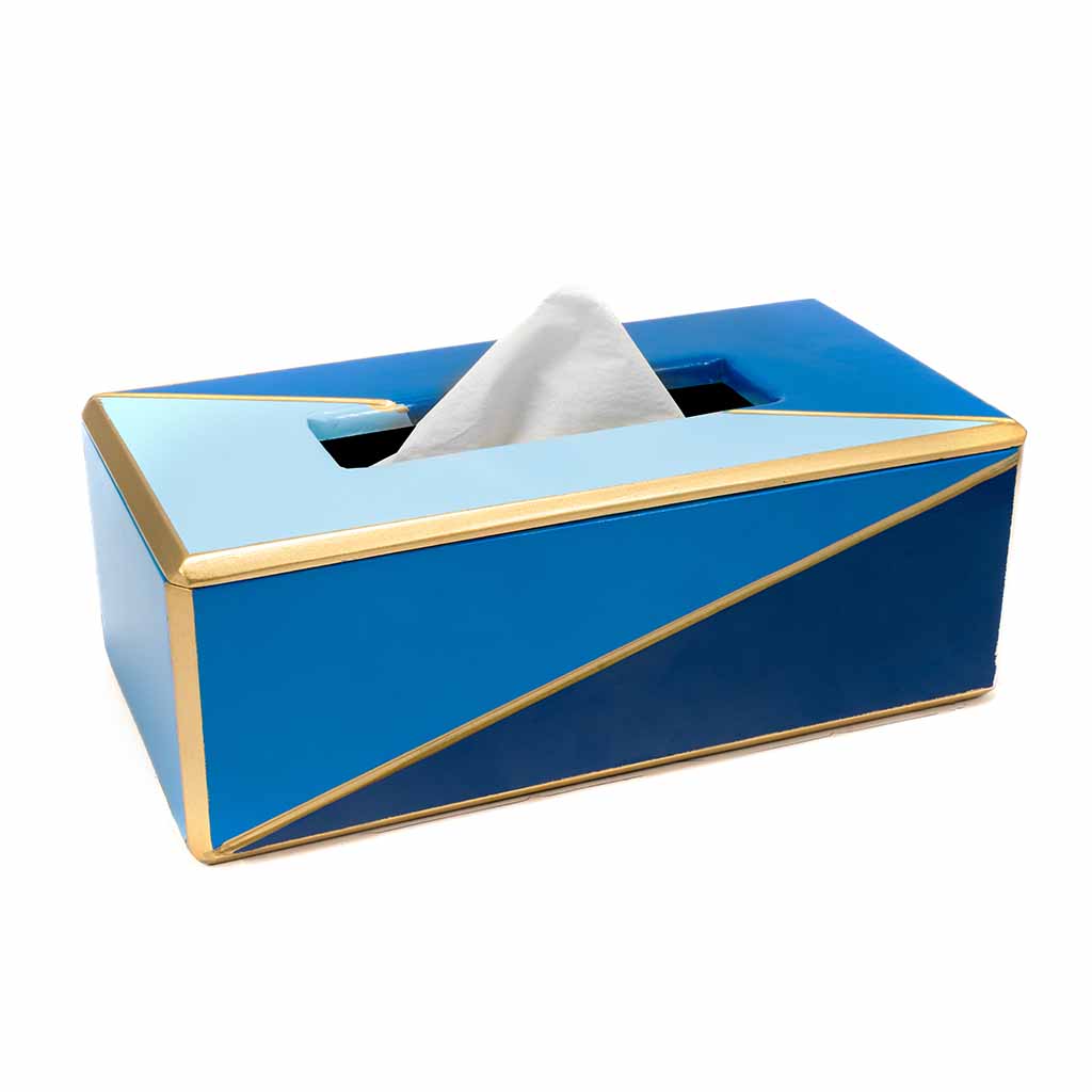 Azure Tissue Box featuring a coastal-inspired design in a beautiful blue color, ideal for adding elegance and functionality to home décor in UAE.