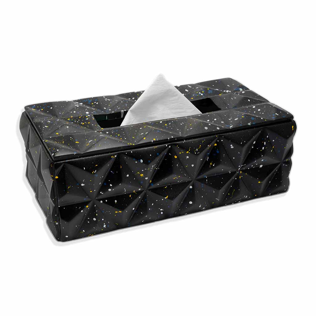 Pollock Tissue Box featuring an artistic design with vibrant colors, perfect for adding a creative touch to home décor and conveniently storing tissues in UAE.